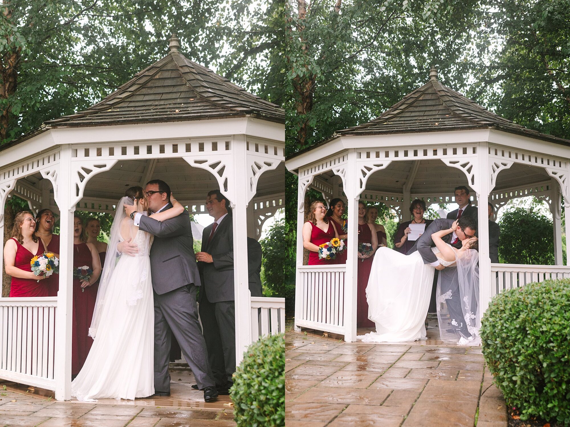 rainy wedding day outdoor ceremony