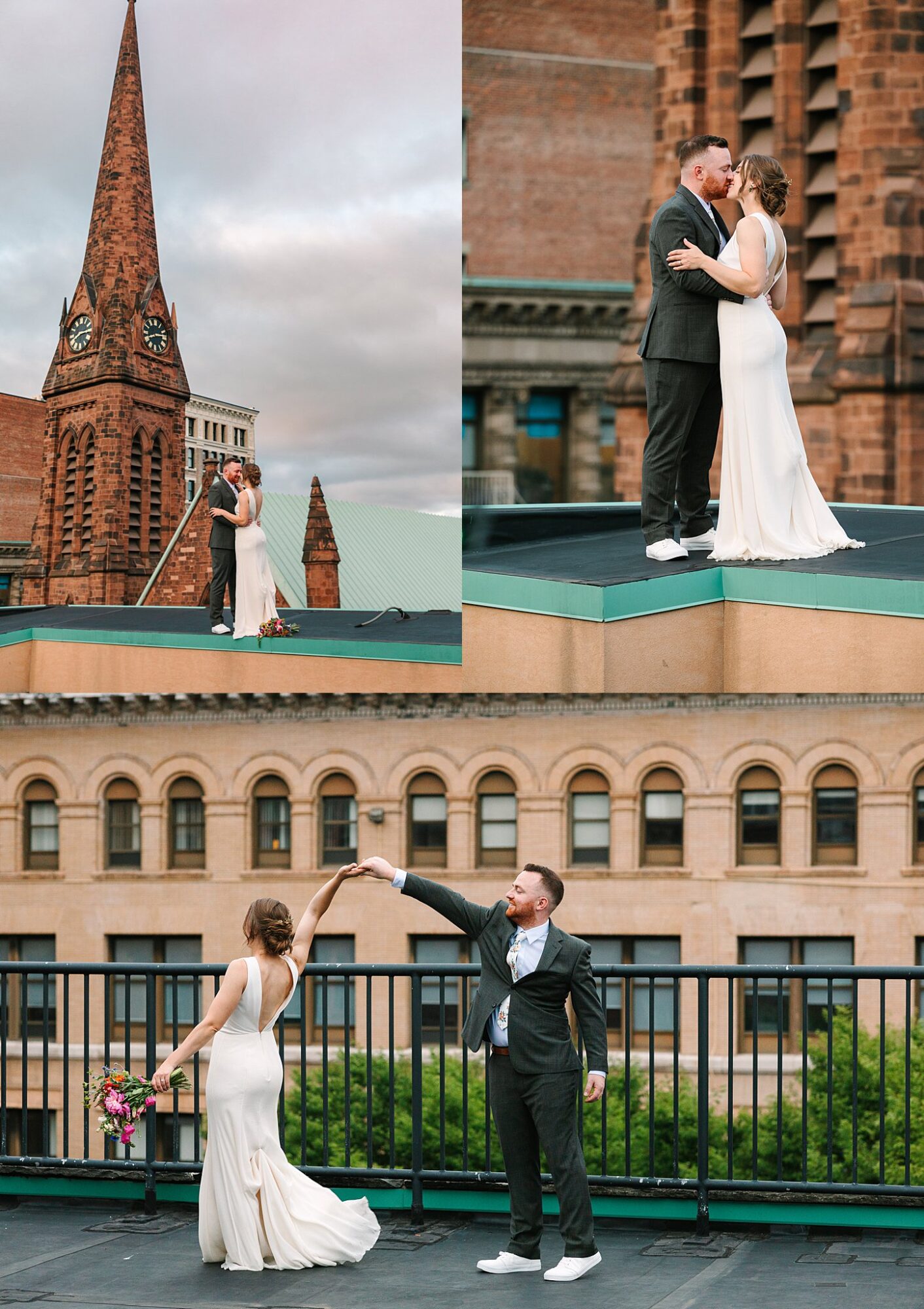rooftop wedding photos at hotel providence