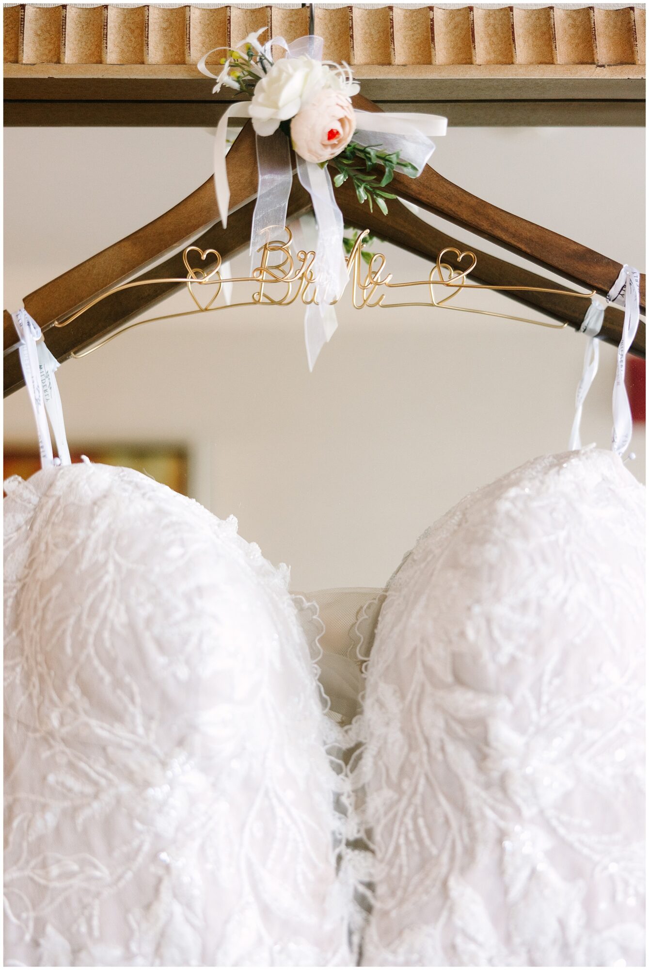 wedding gown detail hanger